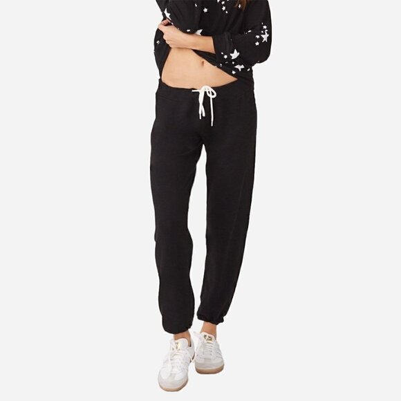 Monrow Pants - New Monrow Supersoft Vintage Drawstring Waist Black Jogger Sweatpants NWT Large